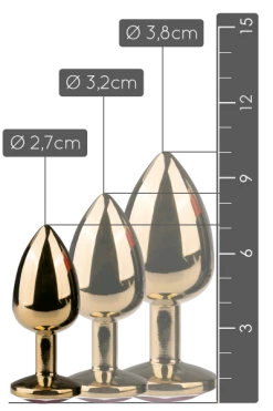 Easytoys Goldener Analplug Mit Lila Kristall - S/M/L -Lovetoys Verkaufsgeschäft ET121PUR Analplug S 600x600