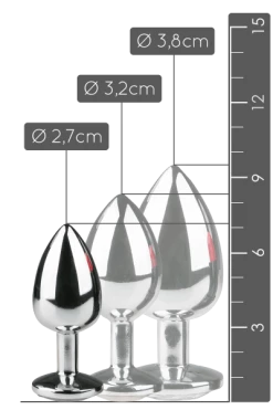 Easytoys Silberner Analplug Mit Silbernem Kristall - S/M/L -Lovetoys Verkaufsgeschäft ET124CLR Analplug S 600x600