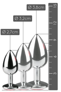 Easytoys Silberner Analplug Mit Rosa Kristall - S/M/L -Lovetoys Verkaufsgeschäft ET124PNK Analplug S 600x600