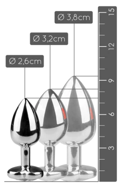 Easytoys Silberner Analplug Mit Herzkristall - S/M/L -Lovetoys Verkaufsgeschäft ET127CLR Analplug S 600x600
