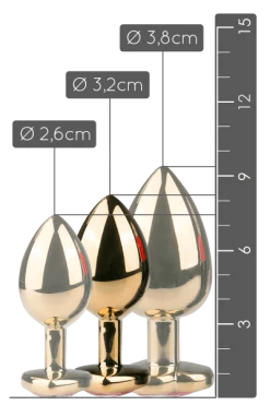 Easytoys Goldener Analplug Mit Herzkristall - S/M/L -Lovetoys Verkaufsgeschäft ET127PNK Analplug M 600x600