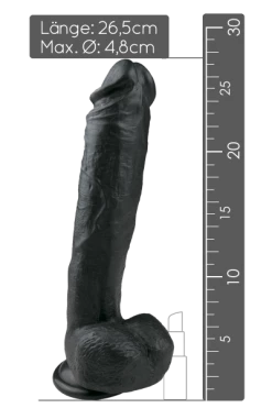 Easytoys XL Dildo Mit Saugnapf - Ø 4,8cm | 26,5cm -Lovetoys Verkaufsgeschäft ET173BLK Dildo Natur 600x600