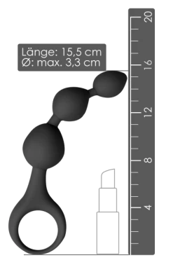 Easytoys Analkette Mit Drei Kugelgrößen - 15,5cm -Lovetoys Verkaufsgeschäft ET181BLK Analkette 600x600