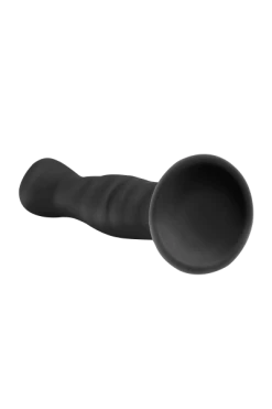 Easytoys Saugnapf-Dildo Mit Geripptem Schaft Schwarz - Ø 2,8cm | 14,5cm