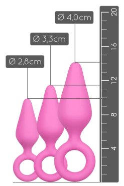 Easytoys 3tlg. Analplug-Set Rosa - S/M/L