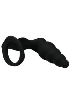 Easytoys Wellenförmiger Analplug Mit Penisring - Gr. M