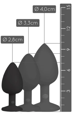 Easytoys Schwarzer Analplug Mit Kristall - S/M/L