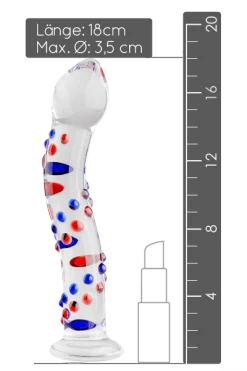 Gildo Geschwungener Glasdildo - Ø 3,5cm | 18cm