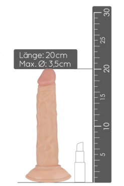 Real Fantasy Naturdildo Mit Saugnapf - Ø 3,5cm | 20cm -Lovetoys Verkaufsgeschäft RF002SKN Natur Dildo 600x600